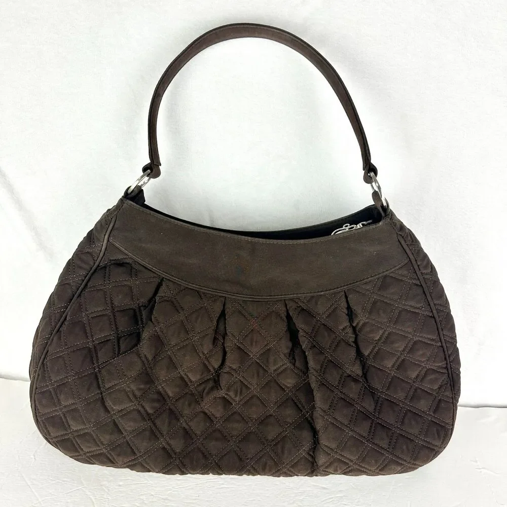 Vera Bradley Quilted Hobo Shoulder Bag Espresso Brown